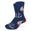 Men's Navy Anchors & Boats Socks -Good Luck Sock Sales 1164 AnchorsandBoats Remake