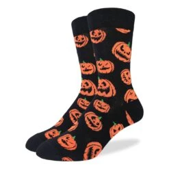 Men's Big & Tall Pumpkin Halloween Socks