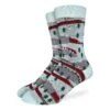 Men's Big & Tall Trains In Motion Socks -Good Luck Sock Sales 1673 TrainsInMotion