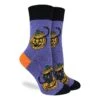 Women's Black Cats Hiding In Pumpkins Halloween Socks -Good Luck Sock Sales 3399 BlackCatsHidingInPumpkins