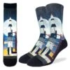 Men's Saturn V Rocket Launch Socks -Good Luck Sock Sales 4140 Saturn V Rocket Launch