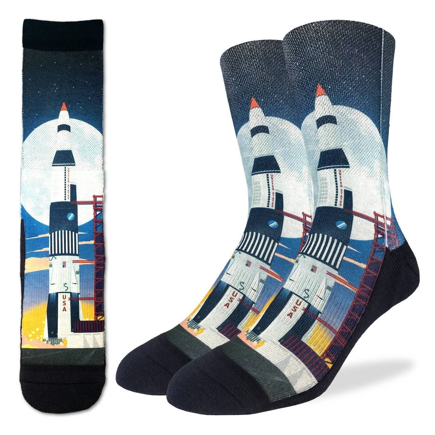 Men's Saturn V Rocket Launch Socks 3 Men's Saturn V Rocket Launch Socks