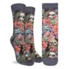 Women's Floral Sloths Socks 1 Women's Floral Sloths Socks -Good Luck Sock Sales 5042 Good Luck Sock Floral Sloths Crew Socks v1