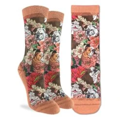 Women's Floral English Bulldog Socks