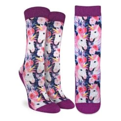Women's Unicorns With Flowers Socks