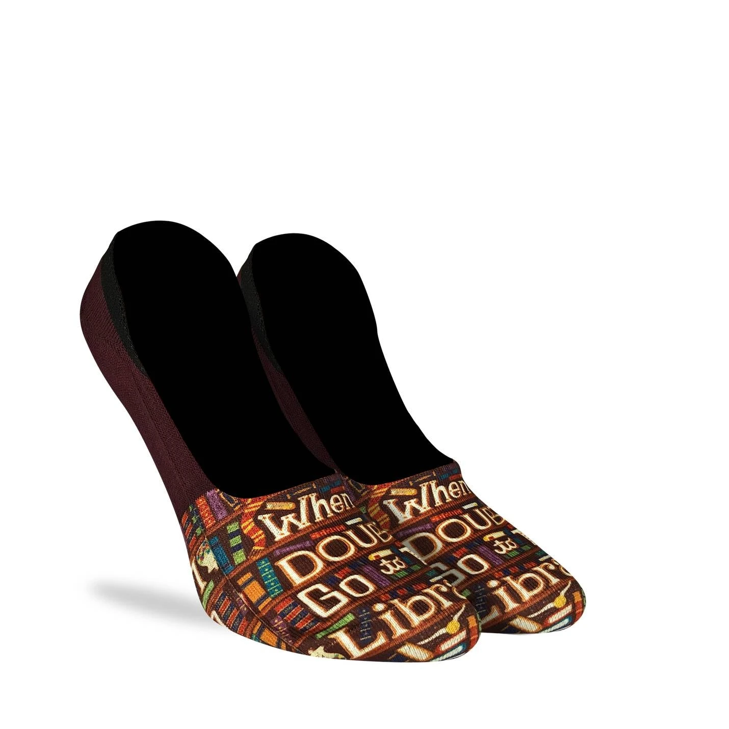 Women's Go To The Library No Show Socks 3 Women's Go To The Library No Show Socks