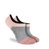 Women's Stripes - Pink, Gray, Pink No Show Socks -Good Luck Sock Sales 9211 StripesPinkGrayPink