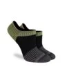 Women's Stripes - Green, Black, Gray No Show Socks -Good Luck Sock Sales 9216 StripesGreenBlackGrey